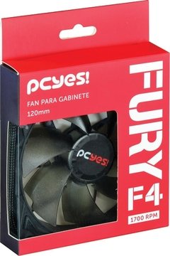 COOLER FAN PARA GABINETE 120MM FURY F4 PRETO - F4120PT - comprar online