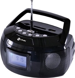 MINI RÁDIO PORTÁTIL BOOMBOX COM USB/SD/AUX 6W RMS - RP100 - PRETO na internet