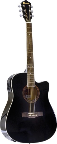 VIOLÃO FOLK ELETROACÚSTICO CUTAWAY URBAN AÇO PRETO COM AFINADOR EQUALIZADOR E TENSOR VCW41EA