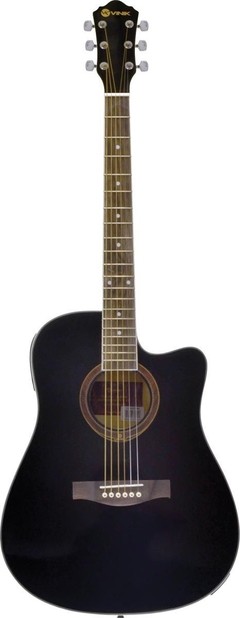 VIOLÃO FOLK ELETROACÚSTICO CUTAWAY URBAN AÇO PRETO COM AFINADOR EQUALIZADOR E TENSOR VCW41EA - comprar online