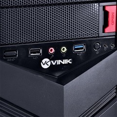 GABINETE GAMER VULCAN V2 PRETO COM LED BRANCO - VINIK