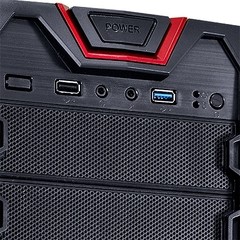 GABINETE MIDTOWER VX GAMING QUAKE V2 PRETO COM FAN FRONTAL DE 120MM E USB 3.0 - VINIK