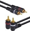 CABO DE ÁUDIO 2 RCA X 2 RCA 5 METROS 90 GRAUS PROFISSIONAL L22M