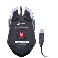 MOUSE ÓPTICO VX GAMING TARANTULA 2400 DPI AJUSTÁVEL E 06 BOTÕES PRETO - VINIK