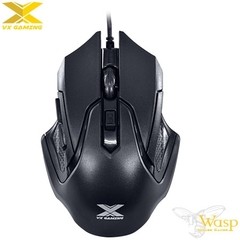 MOUSE ÓPTICO VX GAMING WASP ERGONÔMICO 2400 DPI AJUSTÁVEL E 06 BOTÕES PRETO - VINIK