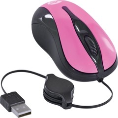 MOUSE ÓPTICO RETRÁTIL 800 DPI MR40 PRETO / PINK