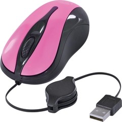 MOUSE ÓPTICO RETRÁTIL 800 DPI MR40 PRETO / PINK - comprar online