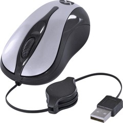 MOUSE ÓPTICO RETRÁTIL 800 DPI MR40 PRETO / PRATA - comprar online