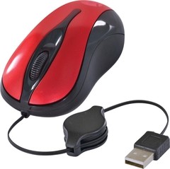 MOUSE ÓPTICO RETRÁTIL 800 DPI MR40 PRETO / VERMELHO - comprar online