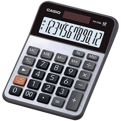 CALCULADORA DE MESA PEQUENA 12 DÍGITOS MX-120B-S4-DC PRATA ALIMENTAÇÃO SOLAR - CASIO