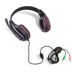 HEADSET GAMER OGMA LINHA VX COM MICROFONE - P2 - PRETO E VERMELHO - VINIK na internet