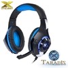 HEADSET GAMER TARANIS VX PRETO E AZUL COM LED USD+P2 COM MICROFONE ROTATIVO - VINIK