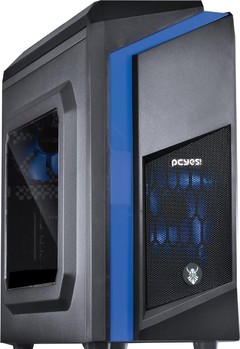 GABINETE MID-TOWER DARK DWARF FAN LED AZUL LATERAL EM ACRÍLICO - DWAPTOAZ2FCA