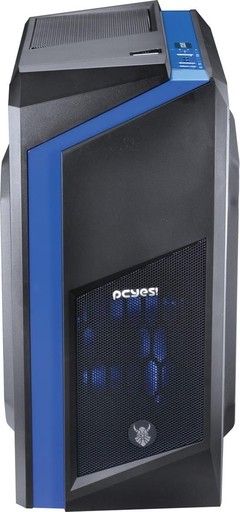 GABINETE MID-TOWER DARK DWARF FAN LED AZUL LATERAL EM ACRÍLICO - DWAPTOAZ2FCA - comprar online