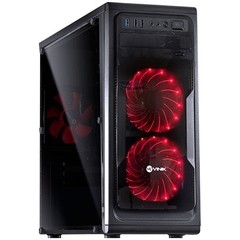 GABINETE MIDTOWER VX GAMING GUARDIAN FULL WINDOW 02 FAN FRONTAL 120MM LED VERMELHO GRDPTOVM2FCA - VINIK