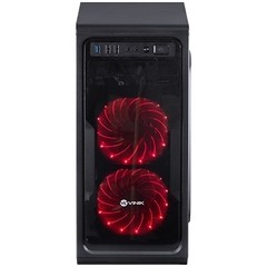 GABINETE MIDTOWER VX GAMING GUARDIAN FULL WINDOW 02 FAN FRONTAL 120MM LED VERMELHO GRDPTOVM2FCA - VINIK - comprar online