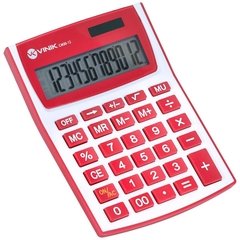 CALCULADORA DE MESA 12 DÍGITOS COM ALIMENTAÇÃO SOLAR OU A PILHA - CM30 BRANCA/VERMELHO na internet