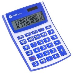 CALCULADORA DE MESA 12 DÍGITOS COM ALIMENTAÇÃO SOLAR OU A PILHA - CM30 BRANCA/AZUL - Preech Informática - Informática e suas tecnologias