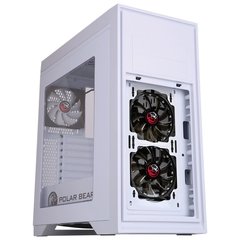 GABINETE MID-TOWER POLAR BEAR COM 3 FANS LED RGB LATERAL EM ACRÍLICO - PBEARBCO3FCARL - loja online