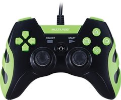 CONTROLE PS3/PS2/PC PRETO/VERDE JS081