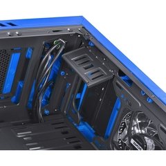 GABINETE MID-TOWER TANK AZUL COM 3 FANS LED AZUL LATERAL EM VIDRO TEMPERADO - TANPAAZ3FCVT