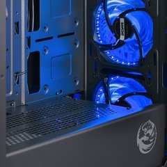 GABINETE MID-TOWER TANK AZUL COM 3 FANS LED AZUL LATERAL EM VIDRO TEMPERADO - TANPAAZ3FCVT - comprar online