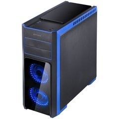 GABINETE MID-TOWER TANK AZUL COM 3 FANS LED AZUL LATERAL EM VIDRO TEMPERADO - TANPAAZ3FCVT na internet