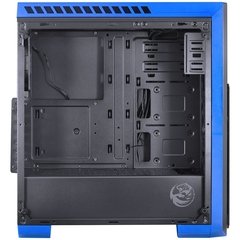 GABINETE MID-TOWER TANK AZUL COM 3 FANS LED AZUL LATERAL EM VIDRO TEMPERADO - TANPAAZ3FCVT