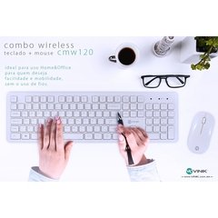 Imagem do COMBO SEM FIO TECLADO CHOCOLATE + MOUSE CMW 120 -TECLADO ABNT2 E MOUSE CONEXÃO USB - BRANCO