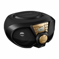 RÁDIO BOOMBOX PORTÁTIL CD/USB/FM/AM PX3115GX/78 PRETO/DOURADO 5W - comprar online