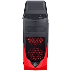 GABINETE MID-TOWER VTI VERMELHO COM 3 FANS LED VERMELHO LATERAL EM ACRÍLICO - VTIPTOVM3FCAF - comprar online