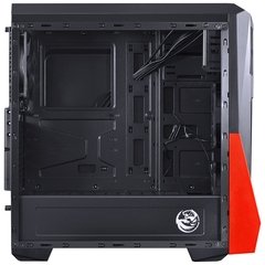 GABINETE MID-TOWER VTI VERMELHO COM 3 FANS LED VERMELHO LATERAL EM ACRÍLICO - VTIPTOVM3FCAF