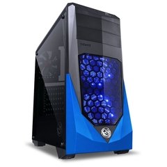 GABINETE MID-TOWER VTI AZUL COM 3 FANS LED AZUL LATERAL EM ACRÍLICO - VTIPTOAZ3FCAF