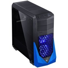 GABINETE MID-TOWER VTI AZUL COM 3 FANS LED AZUL LATERAL EM ACRÍLICO - VTIPTOAZ3FCAF - Preech Informática - Informática e suas tecnologias