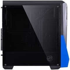 GABINETE MID-TOWER VTI AZUL COM 3 FANS LED AZUL LATERAL EM ACRÍLICO - VTIPTOAZ3FCAF