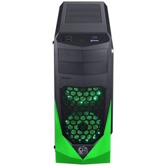 GABINETE MID-TOWER VTI VERDE COM 3 FANS LED VERDE LATERAL EM ACRÍLICO - VTIPTOVD3FCAF - comprar online