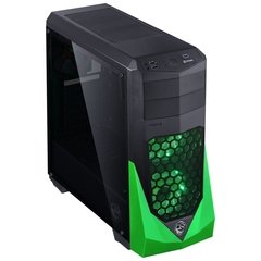 GABINETE MID-TOWER VTI VERDE COM 3 FANS LED VERDE LATERAL EM ACRÍLICO - VTIPTOVD3FCAF - Preech Informática - Informática e suas tecnologias