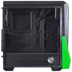 GABINETE MID-TOWER VTI VERDE COM 3 FANS LED VERDE LATERAL EM ACRÍLICO - VTIPTOVD3FCAF