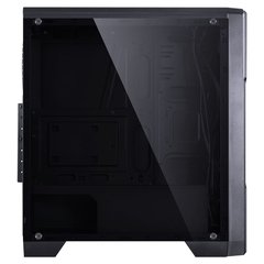 Imagem do GABINETE GAMER TRON PRETO 7 CORES LED JANELA ACRÍLICA FUME FULL WINDOW FONTE EMBAIXO COM COVER - 09GATR-7