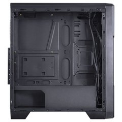 GABINETE GAMER TRON PRETO 7 CORES LED JANELA ACRÍLICA FUME FULL WINDOW FONTE EMBAIXO COM COVER - 09GATR-7