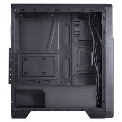 GABINETE GAMER LUMIA PRETO COM 7 CORES LED, 3 FANS RGB E ACRÍLICO FULL WINDOW FONTE EM BAIXO COM COVER 09GALM7-3RGB