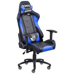 CADEIRA GAMER MAD RACER V8 AZUL COM RODAS EM GEL - MADV8AZGL