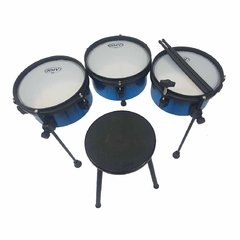 BATERIA INFANTIL ROCK KIDS BABY PBBD08653 AZUL, 3 TAMBORES, ACOMPANHA BANCO E 1 PAR DE BAQUETAS