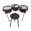 BATERIA INFANTIL ROCK KIDS BABY PBBD08953 VERMELHA, 3 TAMBORES, ACOMPANHA BANCO E 1 PAR DE BAQUETAS