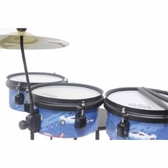 BATERIA INFANTIL ROCK KIDS BABY CARROS, 3 TAMBORES, ACOMPANHA BANCO E 1 PAR DE BAQUETAS - comprar online