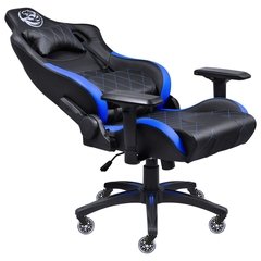 CADEIRA GAMER MAD RACER V10 PRETO COM DETALHES EM AZUL E RODAS EM GEL - MADV10AZGL na internet