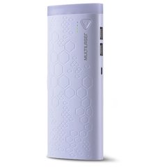 CARREGADOR PORTÁTIL POWER BANK 10.000MHA BRANCO 2 PORTAS USB CB112