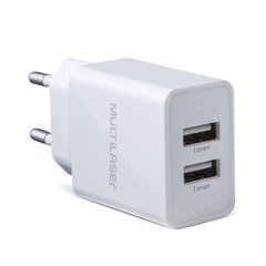 CARREGADOR DE PAREDE CONCEPT COM 2 PORTAS USB I-SMART CB118 BRANCO