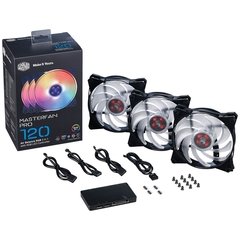 FAN MASTER PRO 120 AIR BALANCE RGB 3 EM 1 COM CONTROLADOR LED RGB MFY-B2DC-133PC-R1 - COOLER MASTER