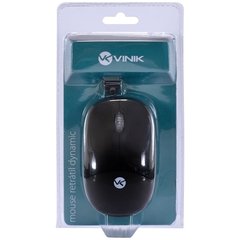 MOUSE RETRÁTIL DYNAMIC 1200DPI 1.5M PRETO - DM140